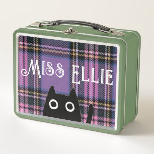 Miss Ellie und Cat Lila Kariert/Green Lunchbox