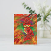 Miss Extravagance Fall Fashion Owl Postkarte (Stehend Vorderseite)