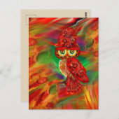Miss Extravagance Fall Fashion Owl Postkarte (Vorne/Hinten)