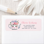 Miss Eyelashes Teapot Floral Personalisiert (Insitu)