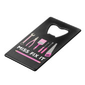 Miss Fix es handy Women DIY Geldbeutel Flaschenöffner (Rückseite Schrägansicht)