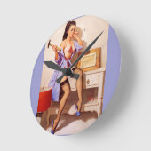 Miss Fix-it Clock Runde Wanduhr (Winkel)