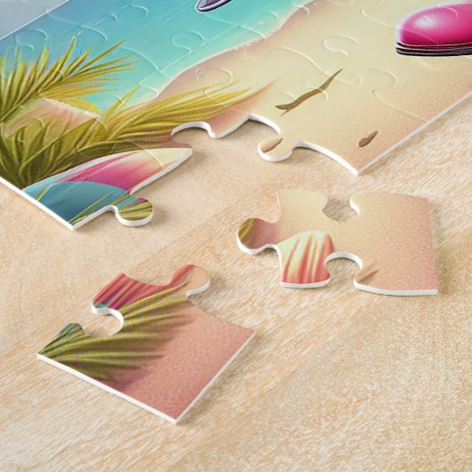 Miss Flamingo am Strand Puzzle (Seite)