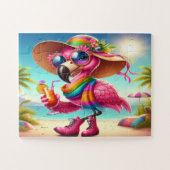 Miss Flamingo am Strand Puzzle (Horizontal)