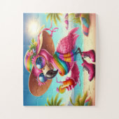 Miss Flamingo am Strand Puzzle (Vertikal)