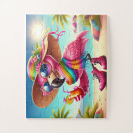 Miss Flamingo am Strand Puzzle