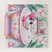 Miss Flamingo hat einen Bubble Bath Puzzle (Horizontal)
