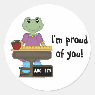 Miss Froggy/ich bin stolz auf dich! Runder Aufkleber