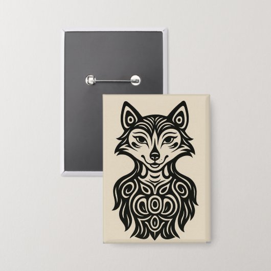 Miss Furry Button (Vorderseite/Rückseite)
