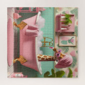 Miss Giraffe macht einen Bubble Bath Puzzle (Horizontal)