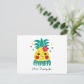 Miss Hawaiian Pineaple Postkarte (Stehend Vorderseite)