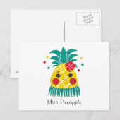 Miss Hawaiian Pineaple Postkarte (Vorne/Hinten)