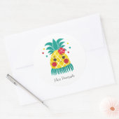 Miss Hawaiian Pineaple Runder Aufkleber (Umschlag)