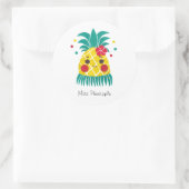 Miss Hawaiian Pineaple Runder Aufkleber (Tasche)