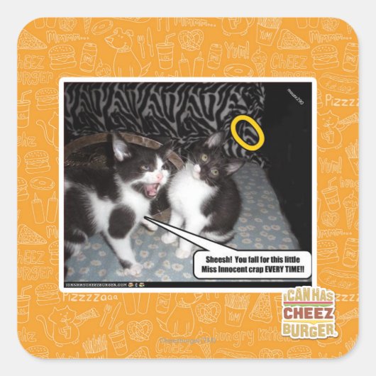 Miss Innocent Quadratischer Aufkleber (Vorderseite)