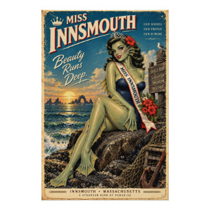 Miss Innsmouth – Schönheit reicht tief Vintage Poster