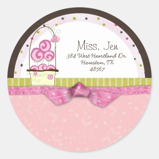 Miss. Jen Basket Mailing Label Stickers (Vorderseite)