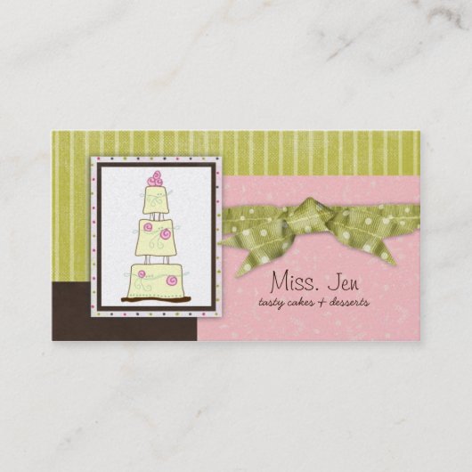 Miss. Jen Cake Business Cards Visitenkarte (Vorderseite)