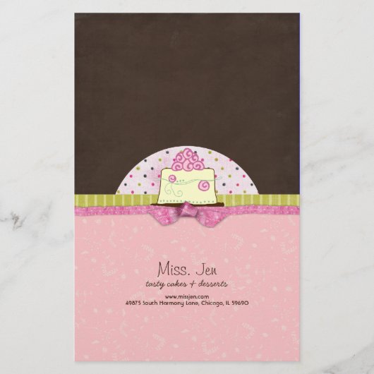 Miss. Jen Cake Candy Bar Wrappers Briefpapier (Vorderseite)