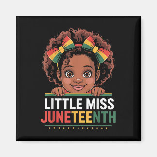 Miss Juneteenth Freedom Black American African Gir Magnet