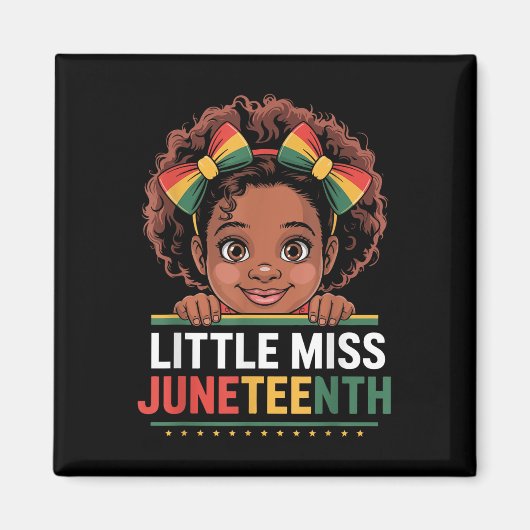 Miss Juneteenth Freedom Black American African Gir Magnet (Vorne)