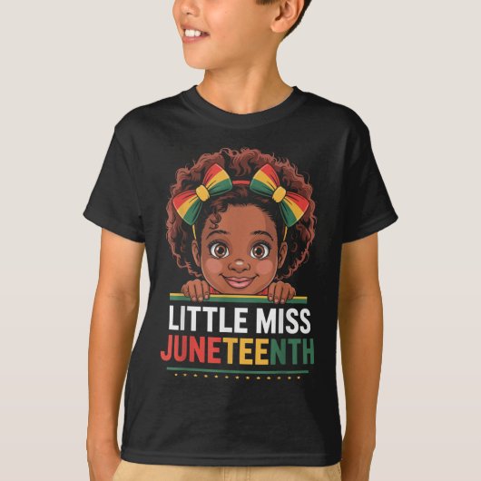 Miss Juneteenth Freedom Black American African Gir T-Shirt (Vorderseite)