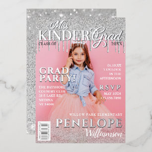 Miss Kinder Grad Glitzer Tropfen Foto Magazine Cov Folieneinladung