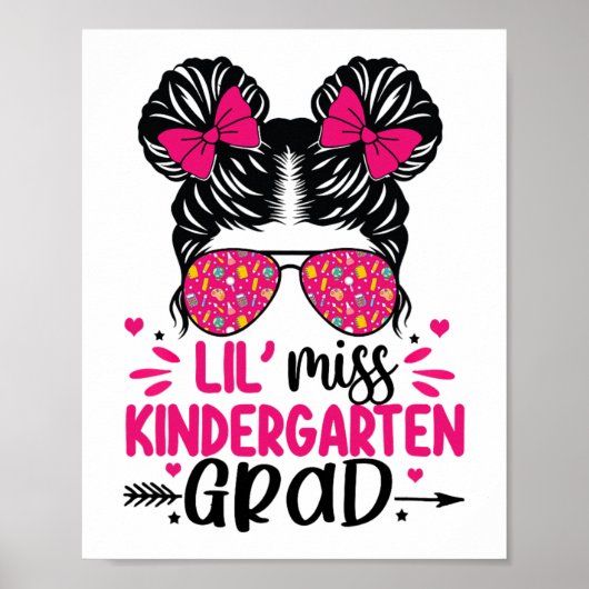 Miss Kindergarten Grad Abschluss Graduated Girls Poster (Vorne)