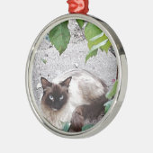 Miss Kitty Digital Painting Silbernes Ornament (Links)