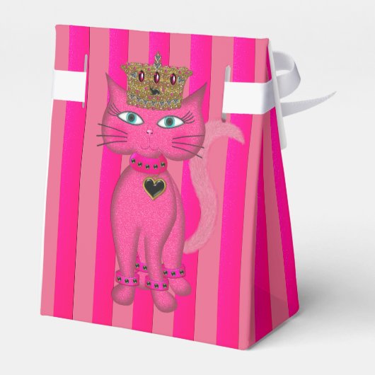 Miss Kitty Pink Glitzer 2s FAVOR BOX Zelt Geschenkschachtel (Rückseite)