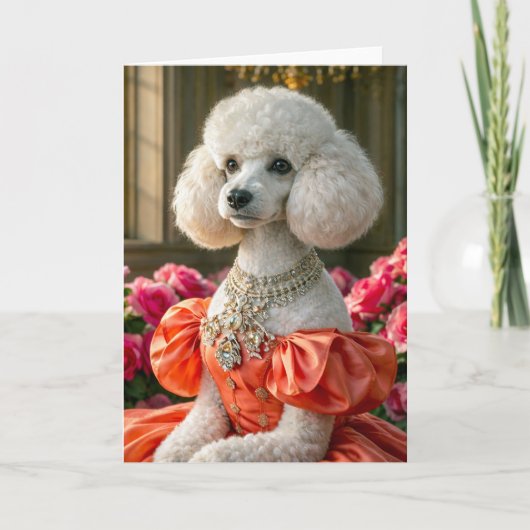 Miss Lady  Poodle Blank Card Karte (Vorderseite)