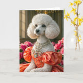Miss Lady  Poodle Blank Card Karte (Gelbe Blume)
