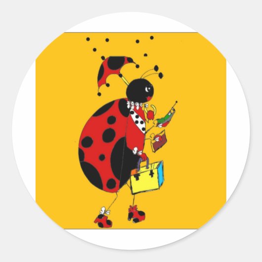 Miss Ladybug Runder Aufkleber (Vorderseite)