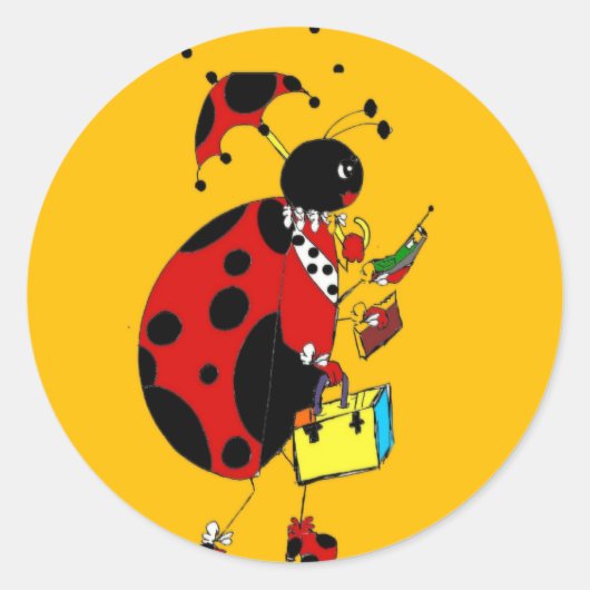 Miss Ladybug Runder Aufkleber (Vorderseite)