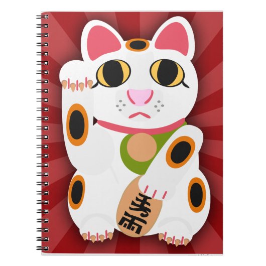 Miss Lucky Cat Epic Cartoon Kitty Design Spaß Notizblock (Vorderseite)