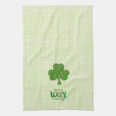 Miss Lucky Charm Kleeblatt St. Patrick's Day Geschirrtuch (Vertikal)