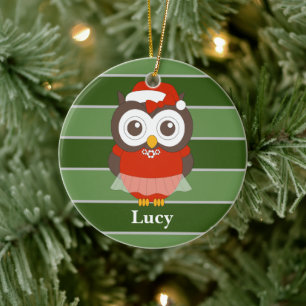Miss Lucy Owl Weihnachtsspecial Keramik Ornament