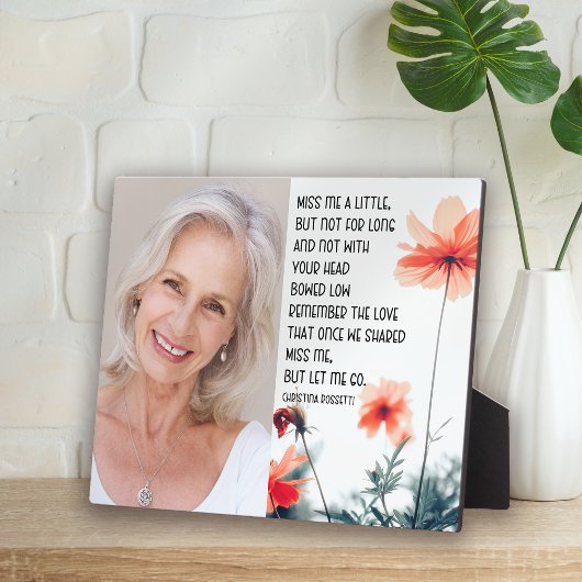 Miss Me aber Lass Go Foto Quote Memorial Fotoplatte