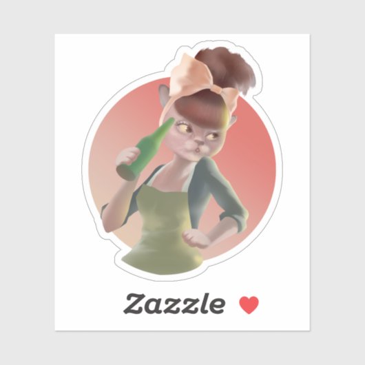 Miss Meow - Bar für späte Nacht Aufkleber (Blatt)