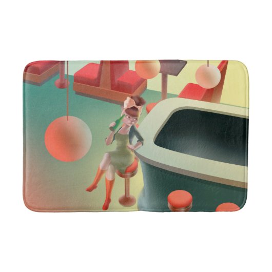 Miss Meow - Bar für späte Nacht Badematte (Vorderseite)