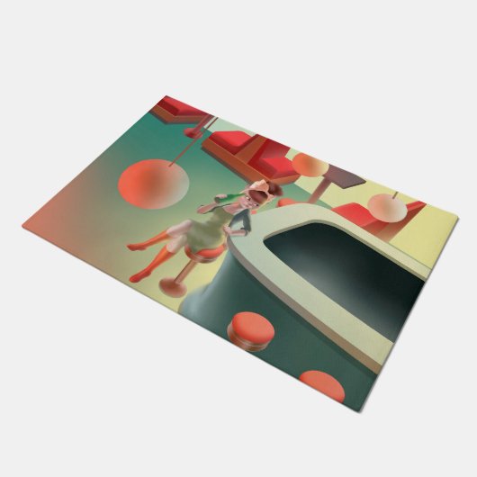 Miss Meow - Bar für späte Nacht Fußmatte (Schrägansicht)