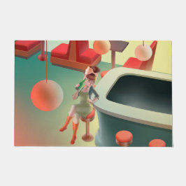 Miss Meow - Bar für späte Nacht Fußmatte