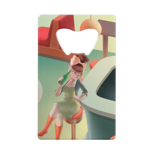 Miss Meow - Bar für späte Nacht Geldbeutel Flaschenöffner (Vorderseite)