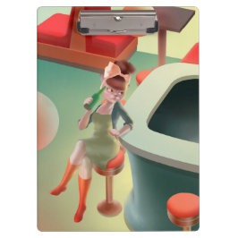 Miss Meow - Bar für späte Nacht Klemmbrett