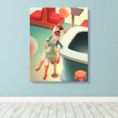 Miss Meow - Bar für späte Nacht Leinwanddruck (Insitu (Holzboden))