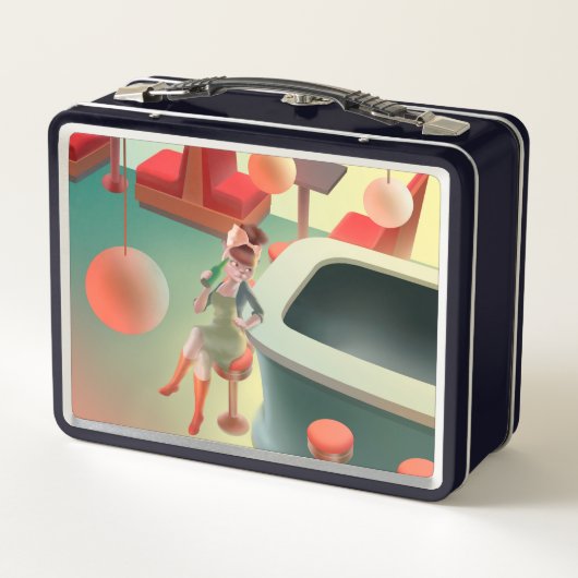 Miss Meow - Bar für späte Nacht Metall Brotdose (Rückseite)