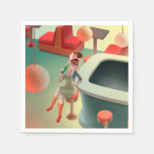 Miss Meow - Bar für späte Nacht Serviette (Vorderseite)