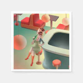 Miss Meow - Bar für späte Nacht Serviette