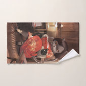 Miss Meow - Vintage Katze Reading Time Badhandtuch Set (Handtuch)