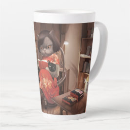Miss Meow - Vintage Katze Reading Time Milchtasse